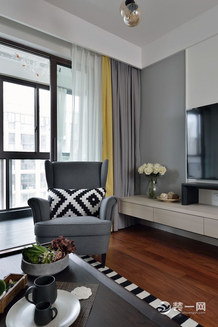 98平米北欧风格装修样板房 银川简约素色两居家